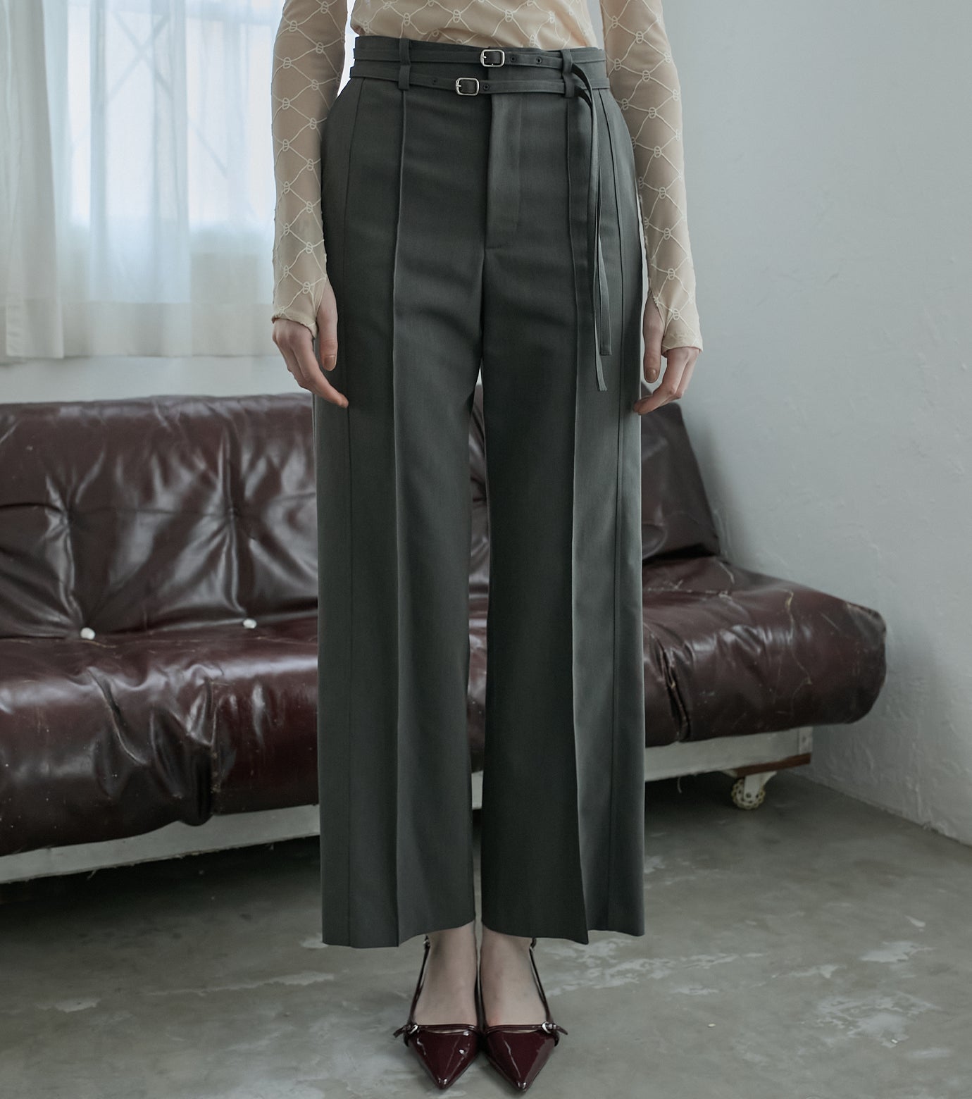 Oxford Double Belted Pants