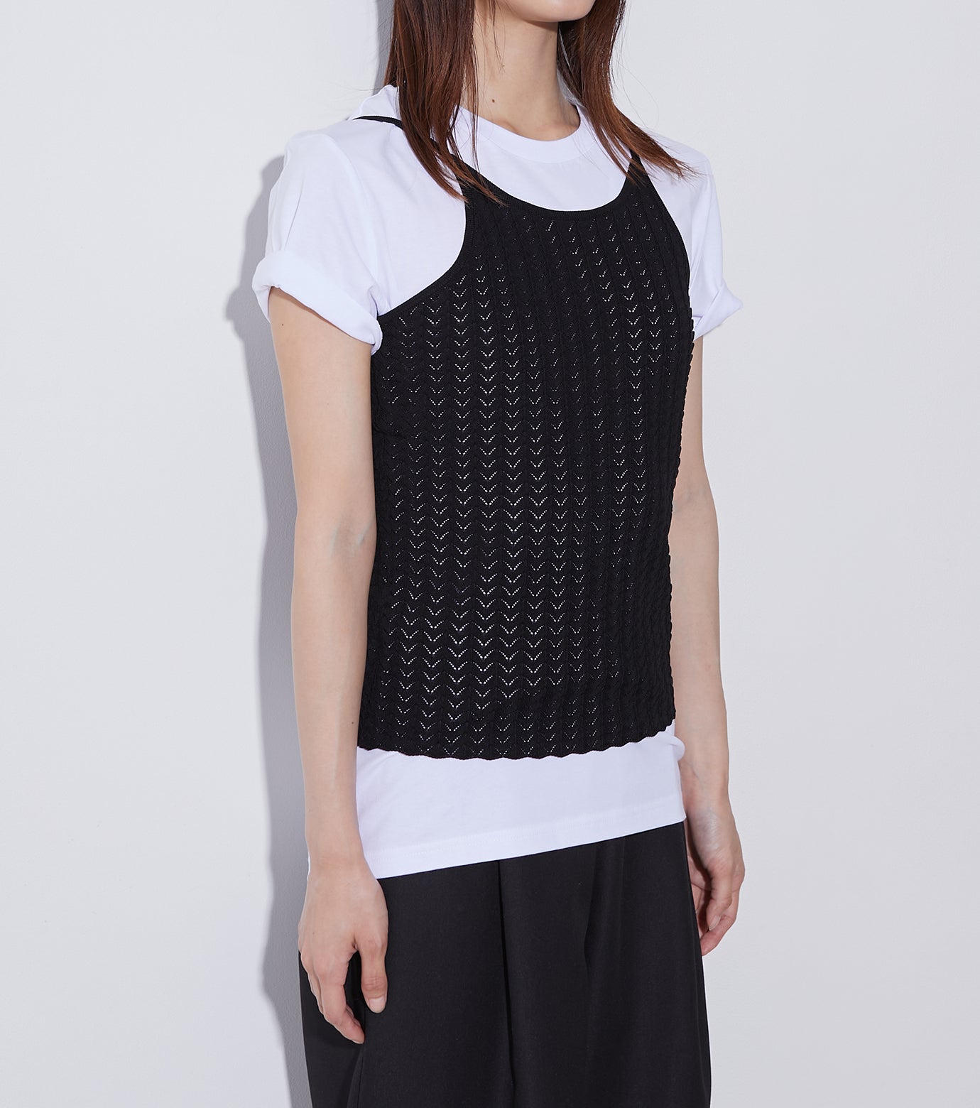 Eyelet Pattern Knit Camisol