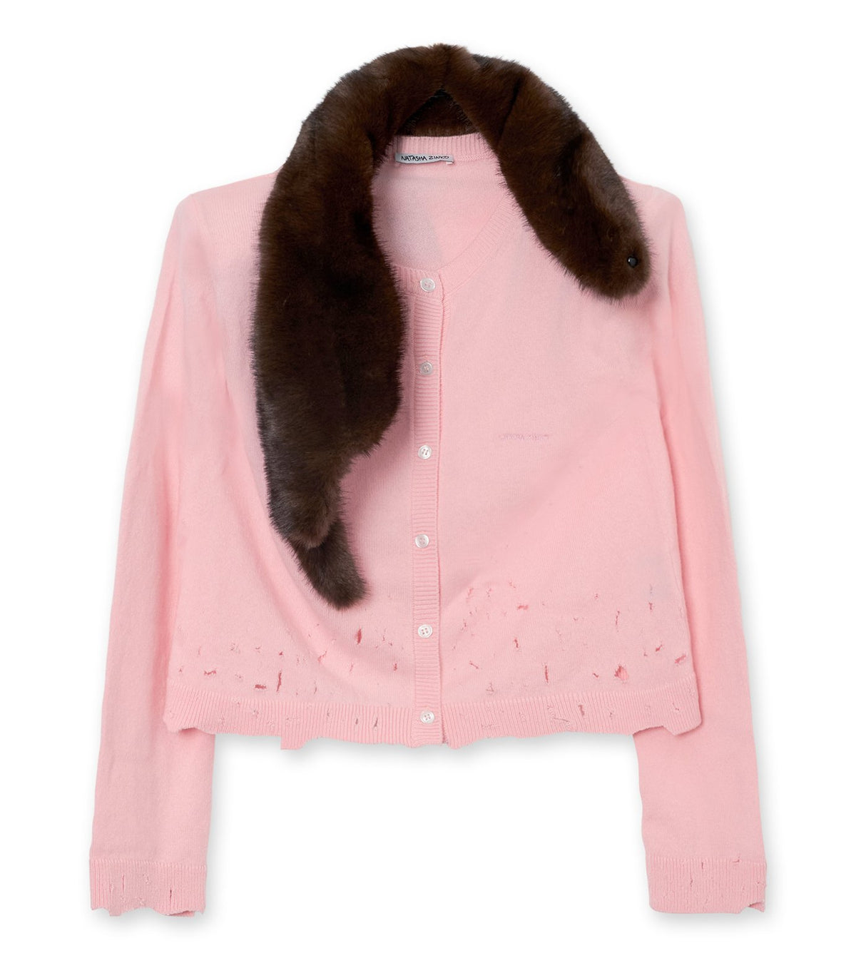 Faux Fur Tippet Cardigan