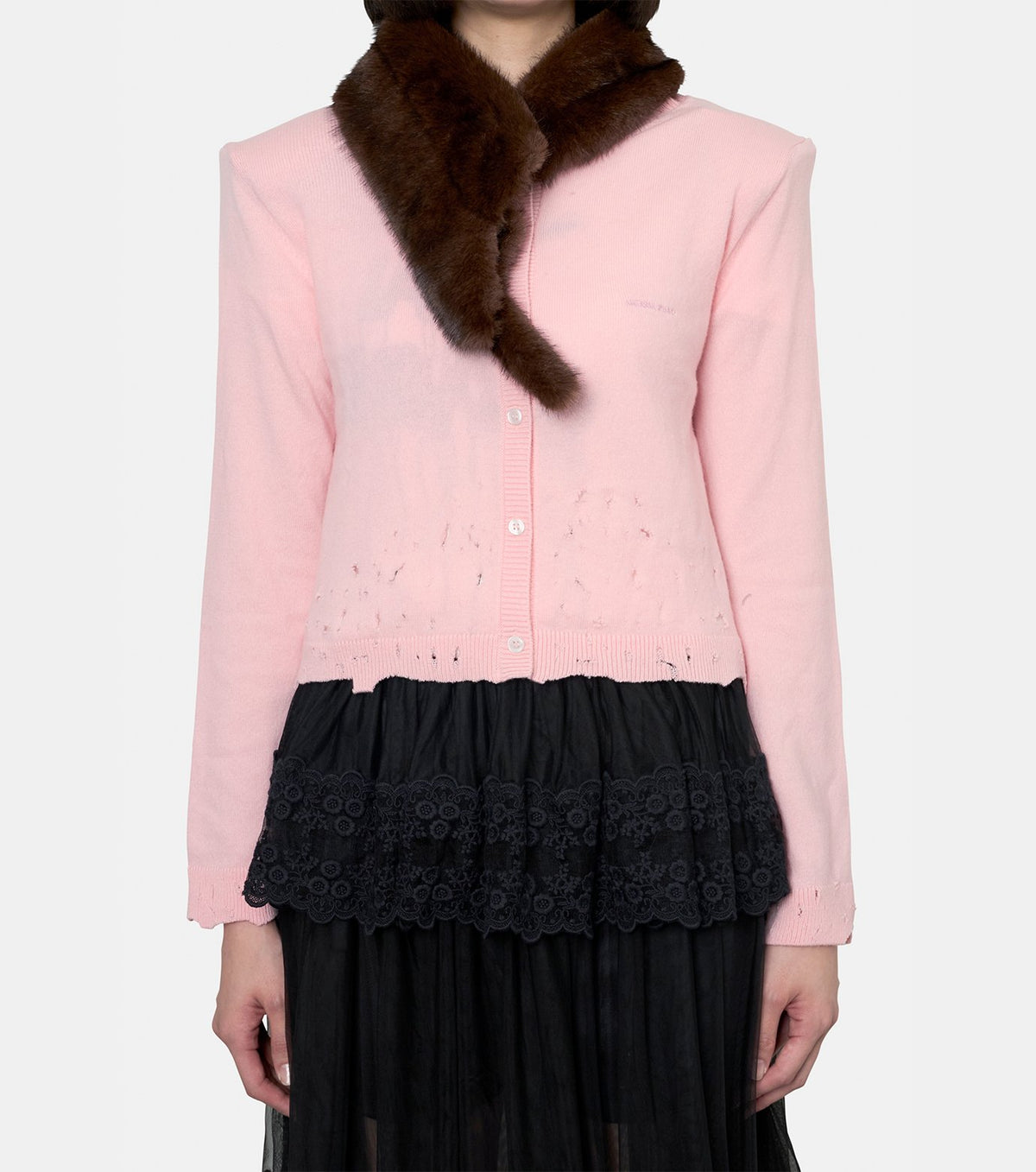 Faux Fur Tippet Cardigan
