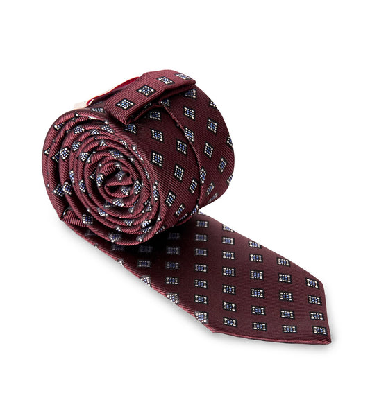 VLOGO JACQUARD MICRO CHECK SILK TIE