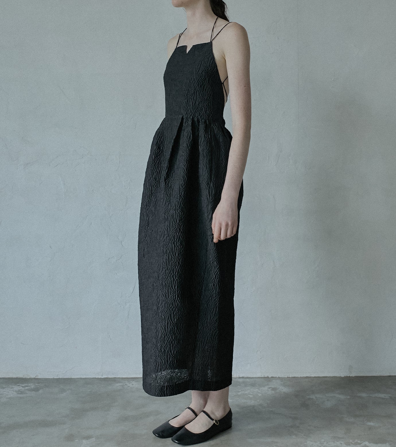 Halterneck Barrel Jacquard Dress