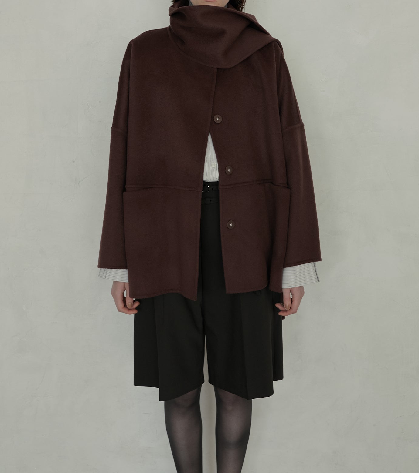 Double Face Scarf Wool Coat