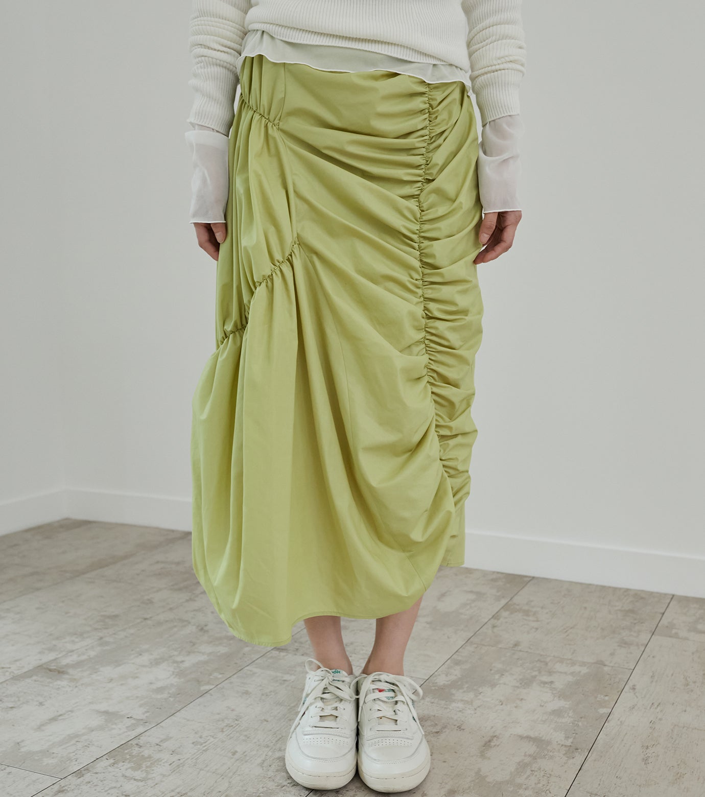 Shirring Taffeta Skirt