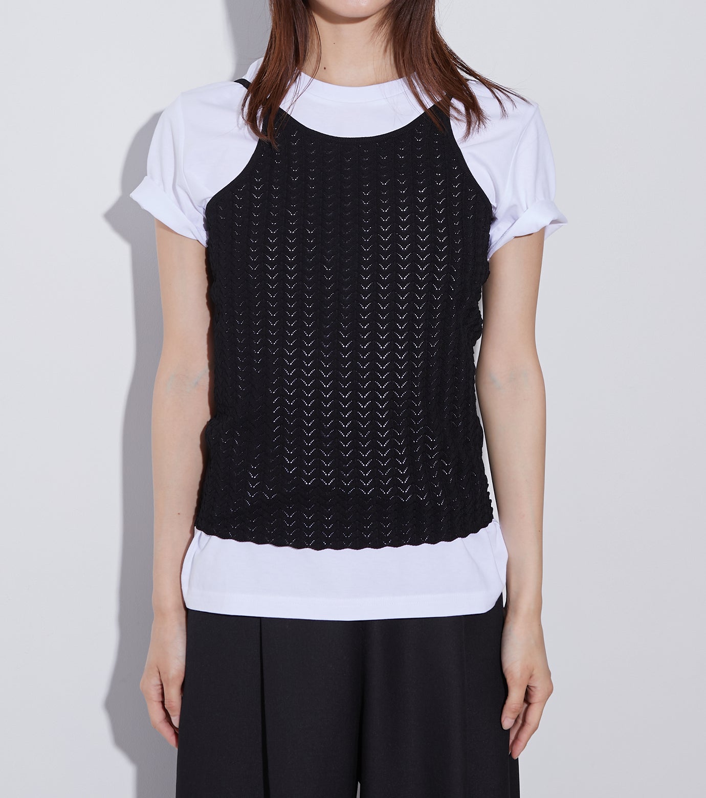 Eyelet Pattern Knit Camisol