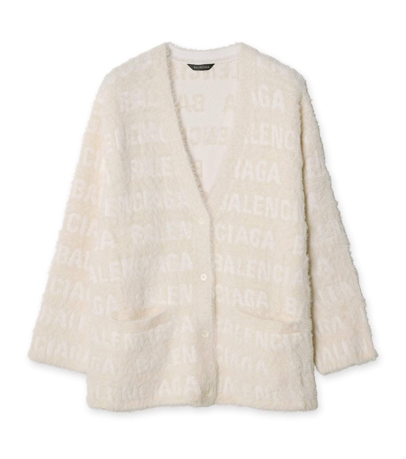 Furry Logo Knit Cardigan