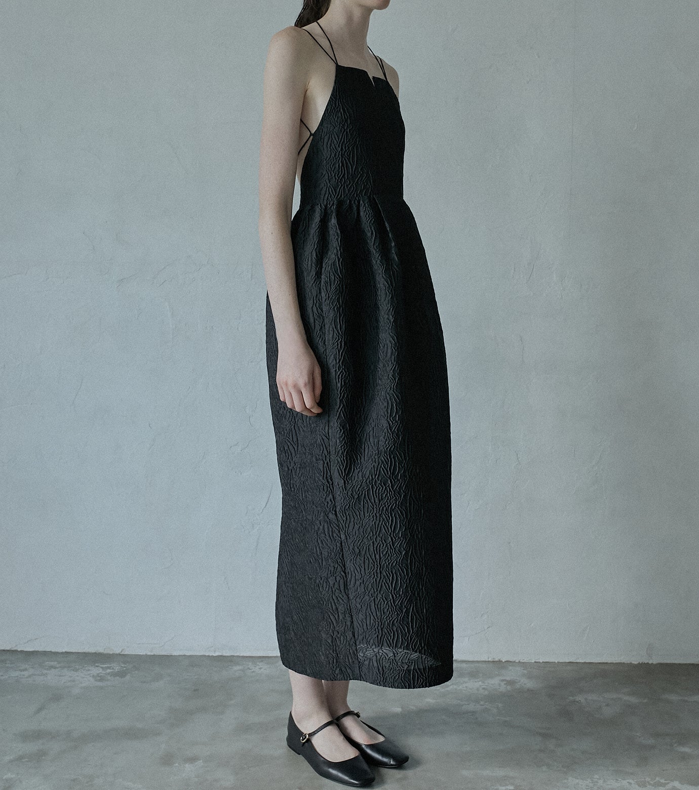 Halterneck Barrel Jacquard Dress