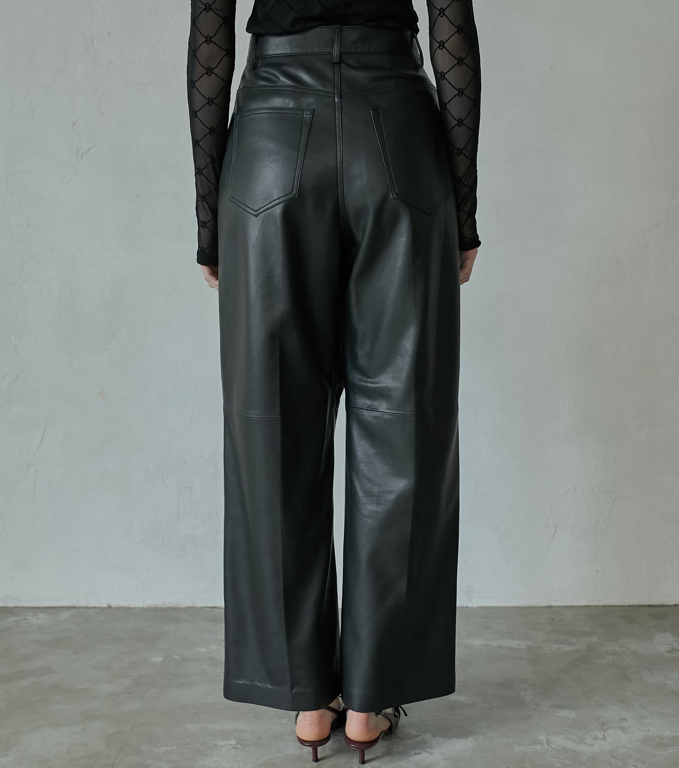 Asymmetry Leather Pants