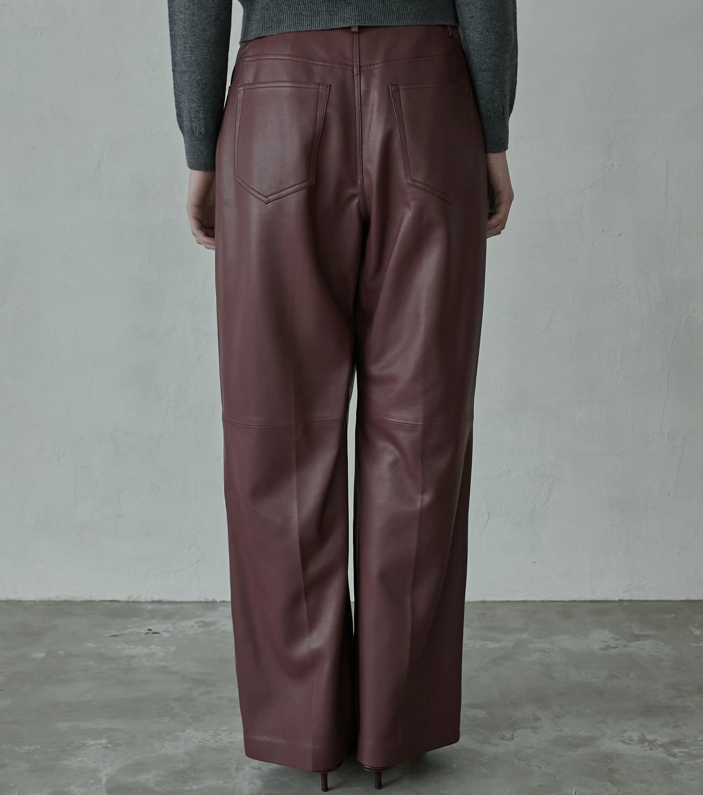 Asymmetry Leather Pants