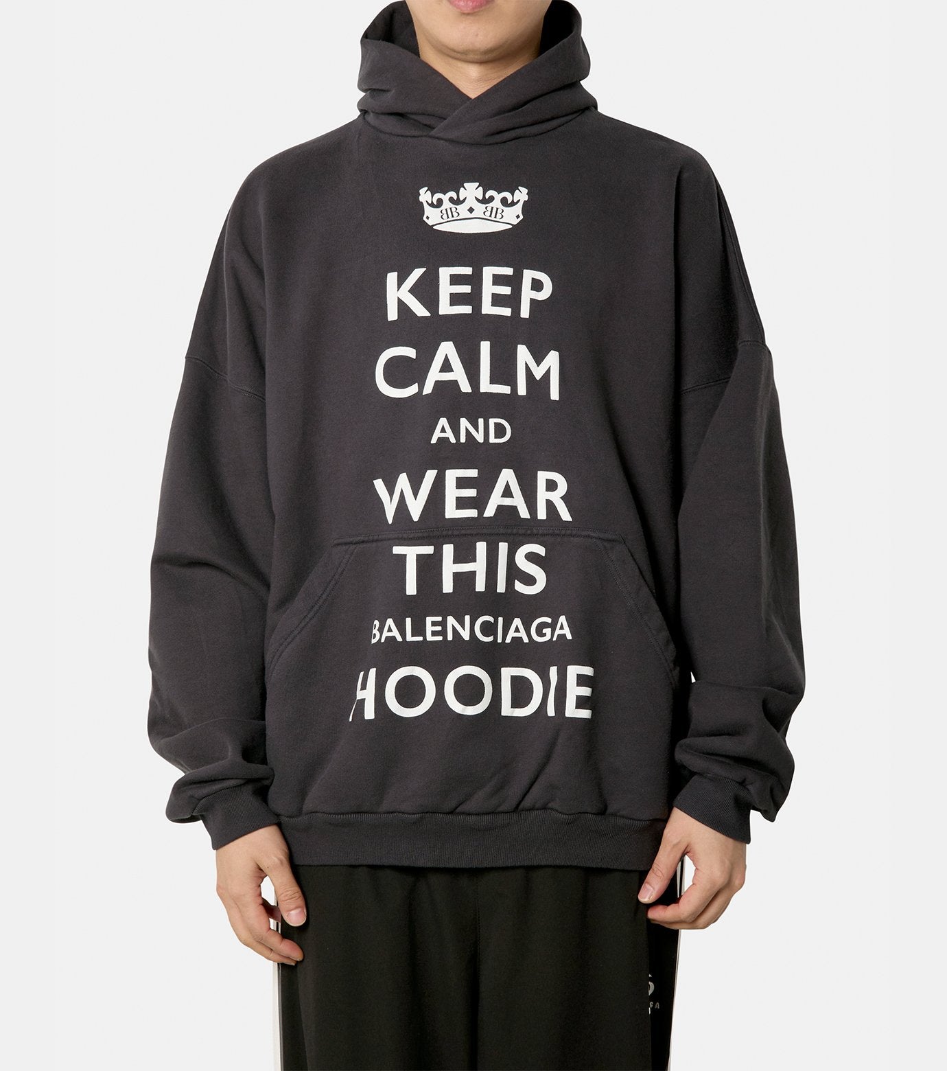 Keep Calm Molleton Large Fit Hoodie