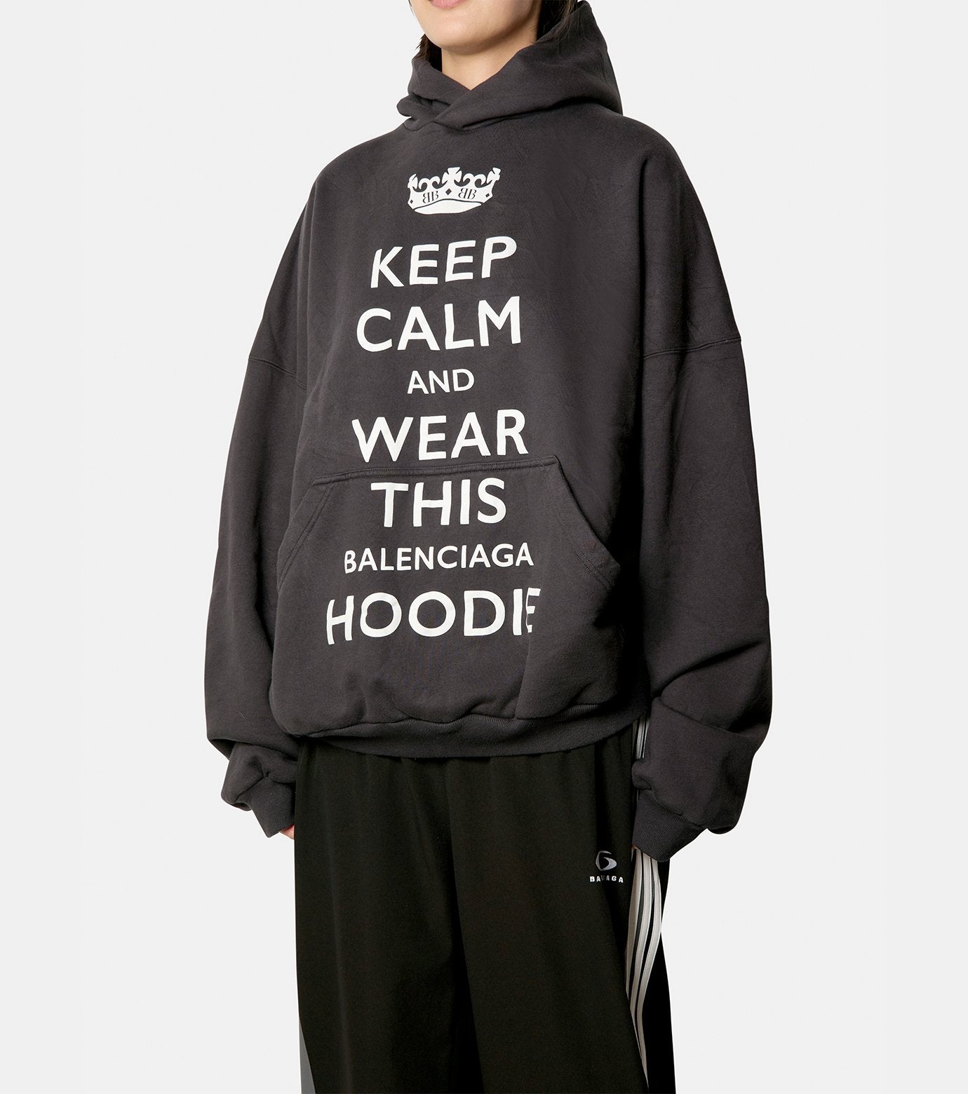 Keep Calm Molleton Large Fit Hoodie