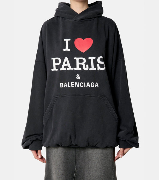 I Love Paris Large Fit Hoodie