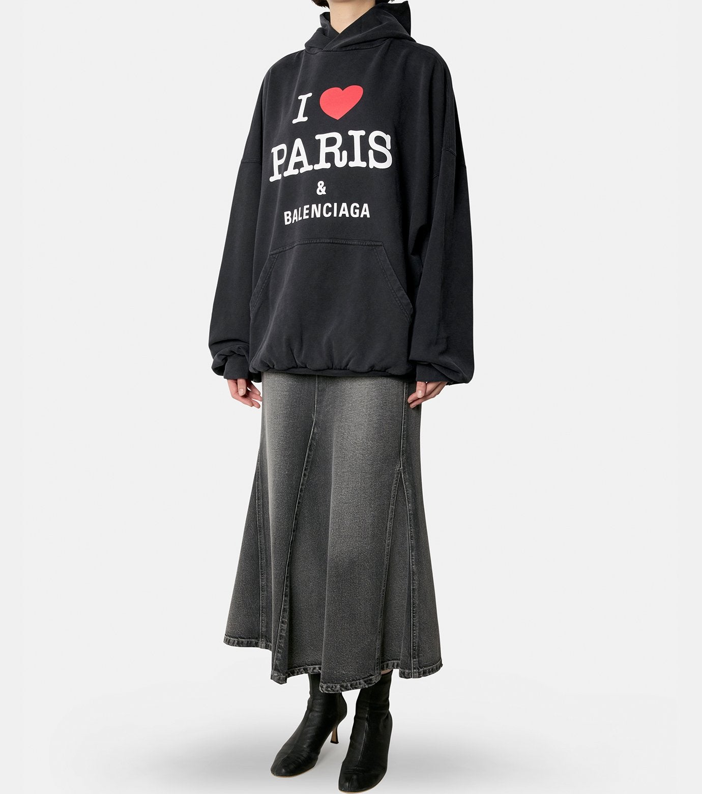 I Love Paris Large Fit Hoodie