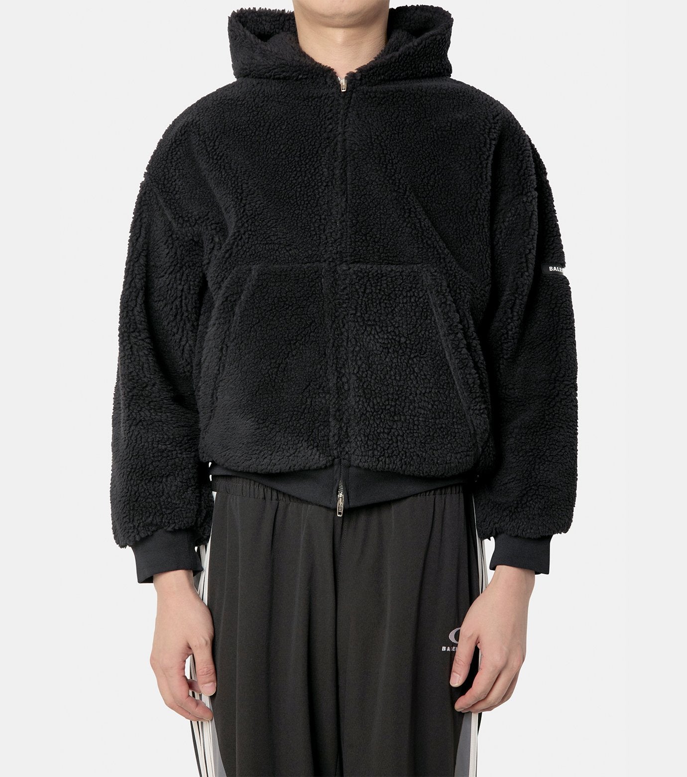 Fake Shearling Zipup Hoodie