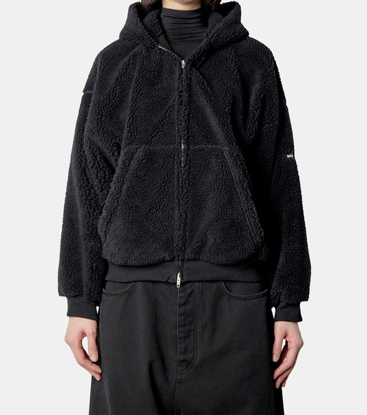 Fake Shearling Zipup Hoodie