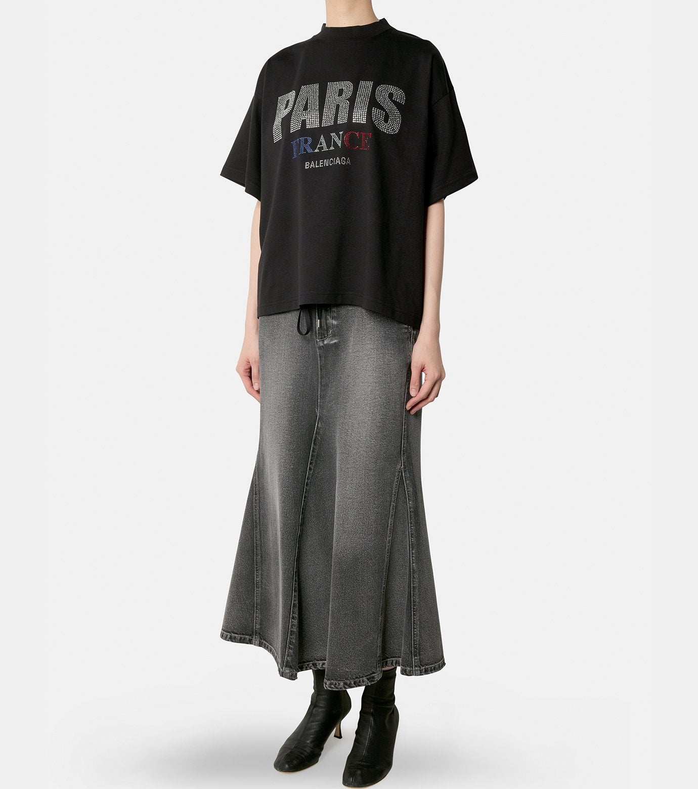 Paris Strass SS Cropped T-Shirt