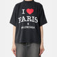 I Love Paris SS Cropped T-Shirt