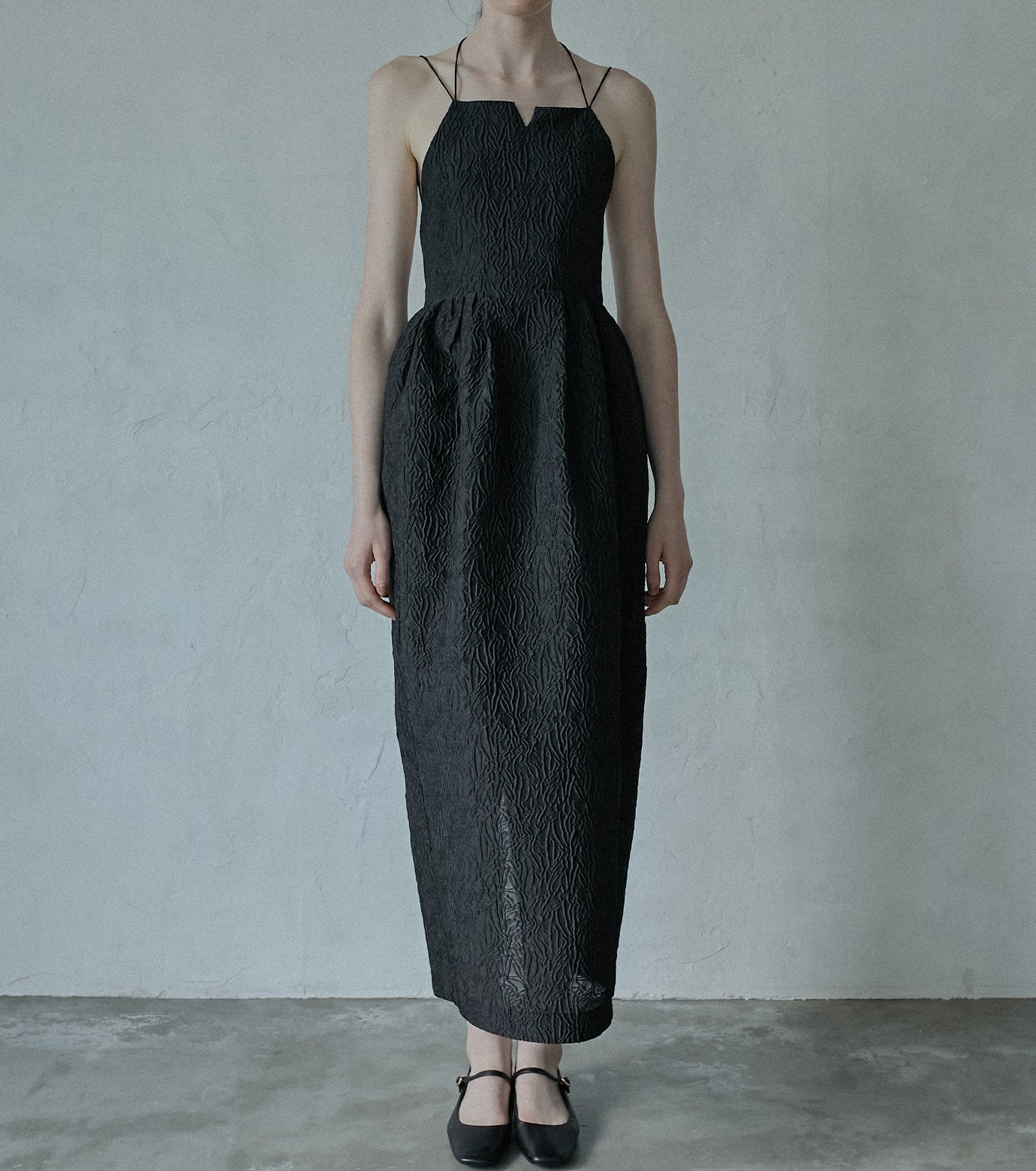 Halterneck Barrel Jacquard Dress