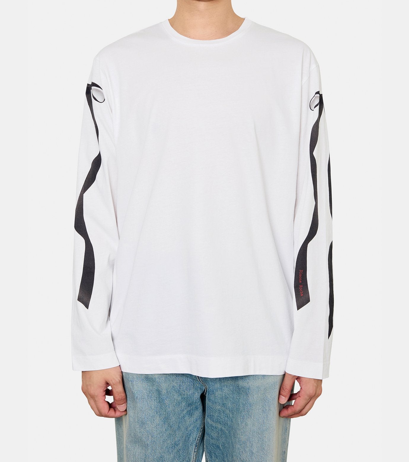 RIBBON BOW TAIL PRINT LONG SLEEVE T