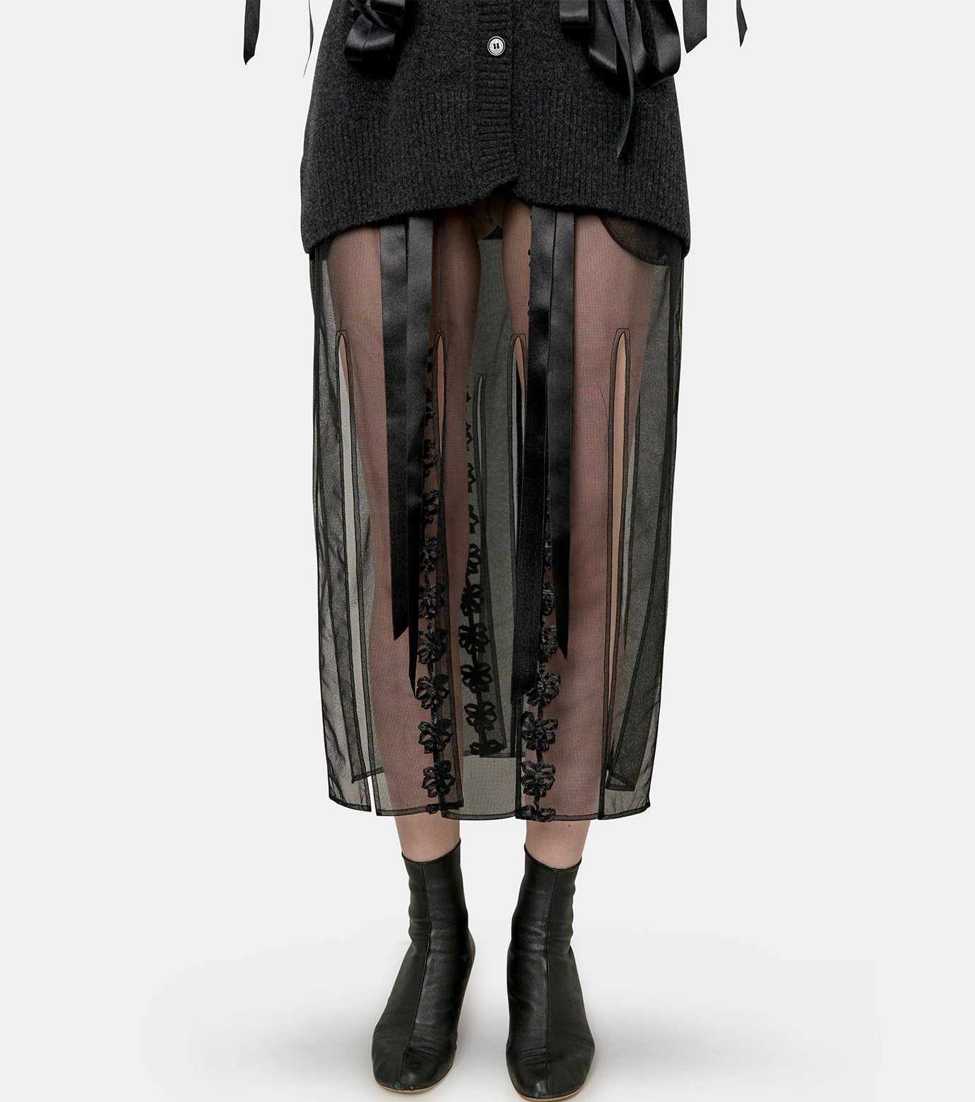 Ribbon Daisy Chain Multi Slit Skirt