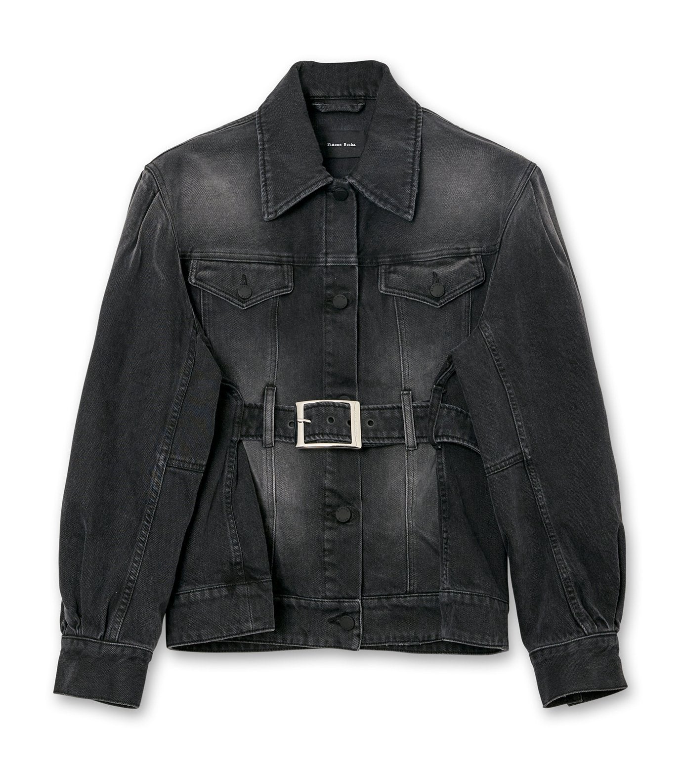 Sculpted Belt Detail Denim Jacket
