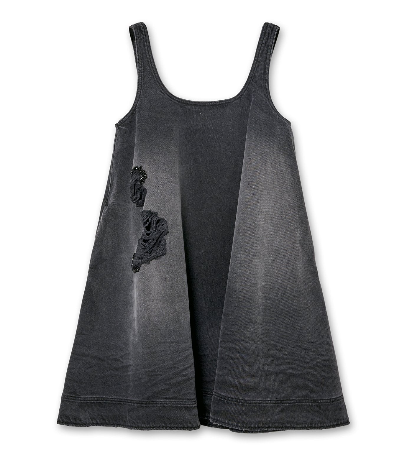 A-line Denim Mini Dress w/Emb