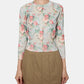 Shrunken Floral Knit Cardigan