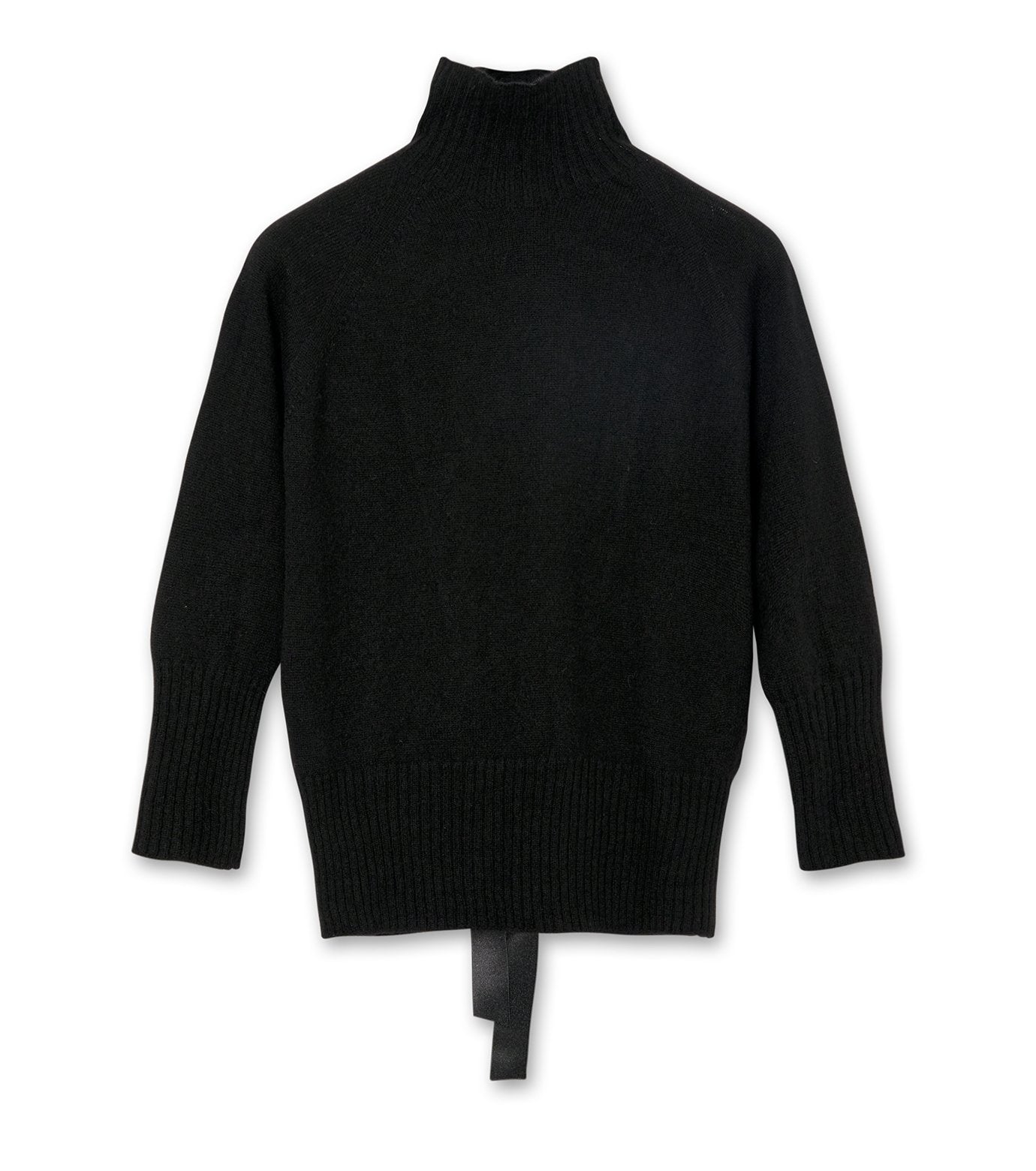 Back Ribbon Dtl High Neck Cashmere