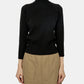 Back Ribbon Dtl High Neck Cashmere