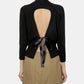 Back Ribbon Dtl High Neck Cashmere