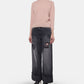 Back Ribbon Dtl High Neck Cashmere