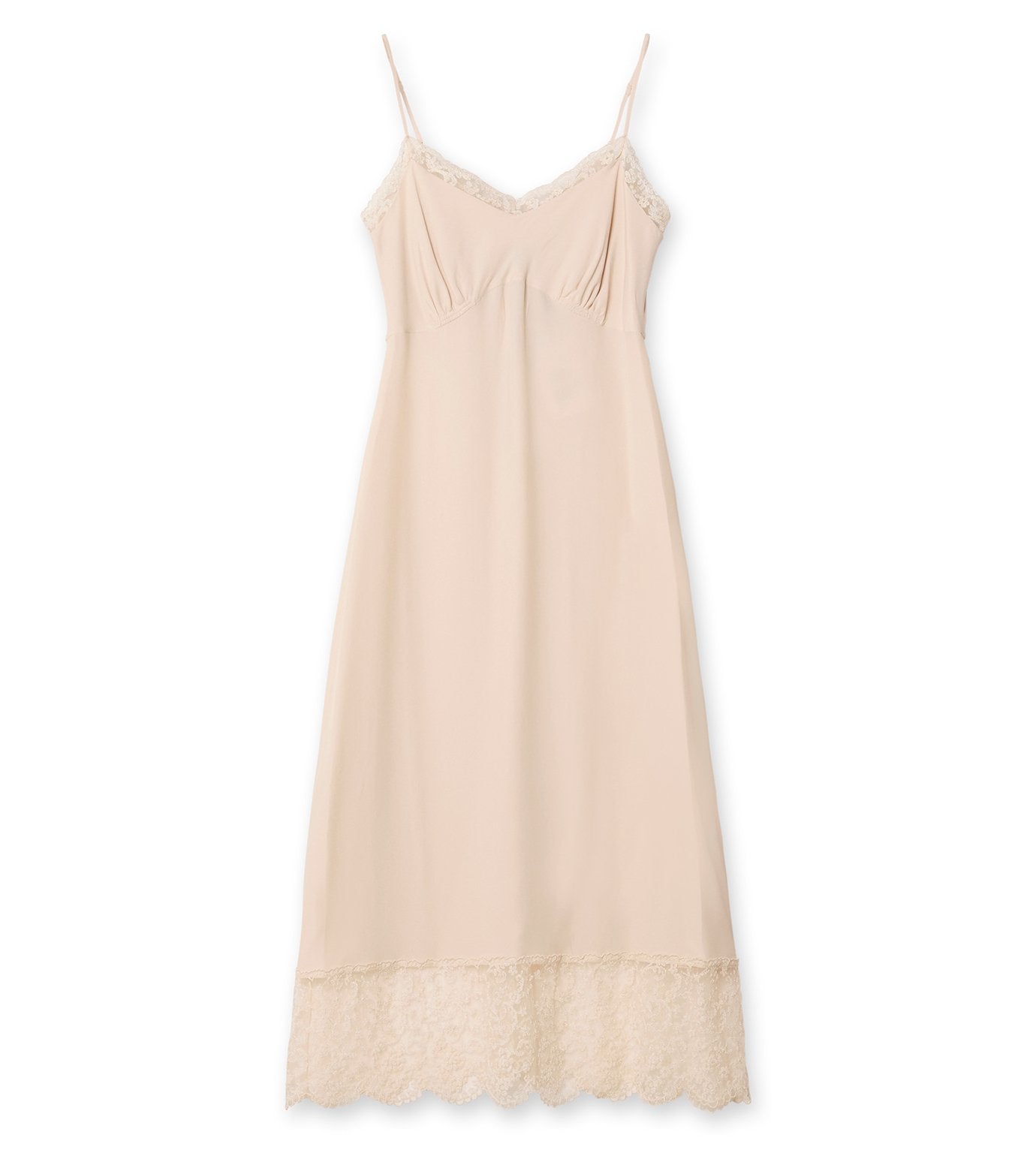 Slip Dress w/Deep Lace Trim