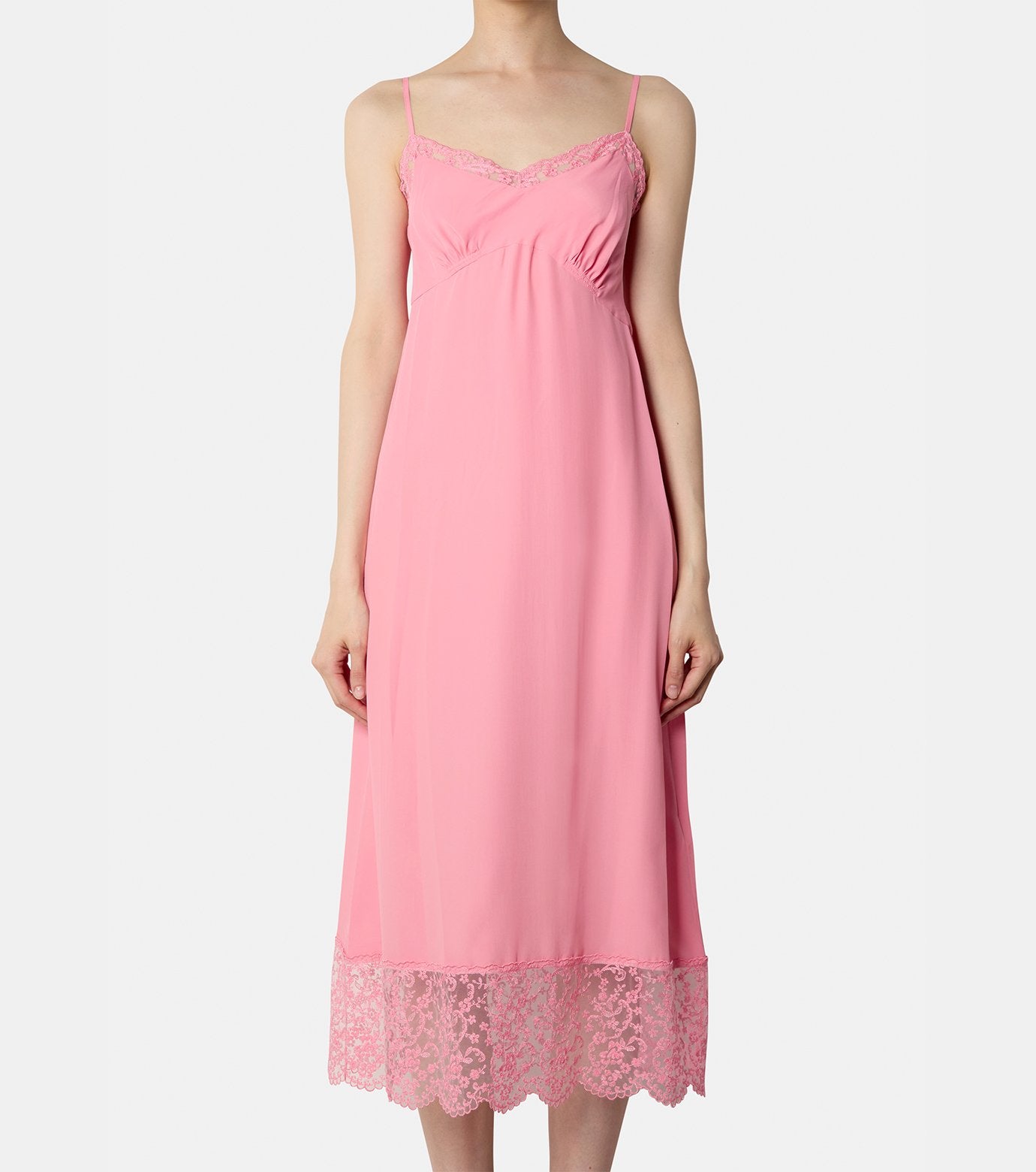 Slip Dress w/Deep Lace Trim