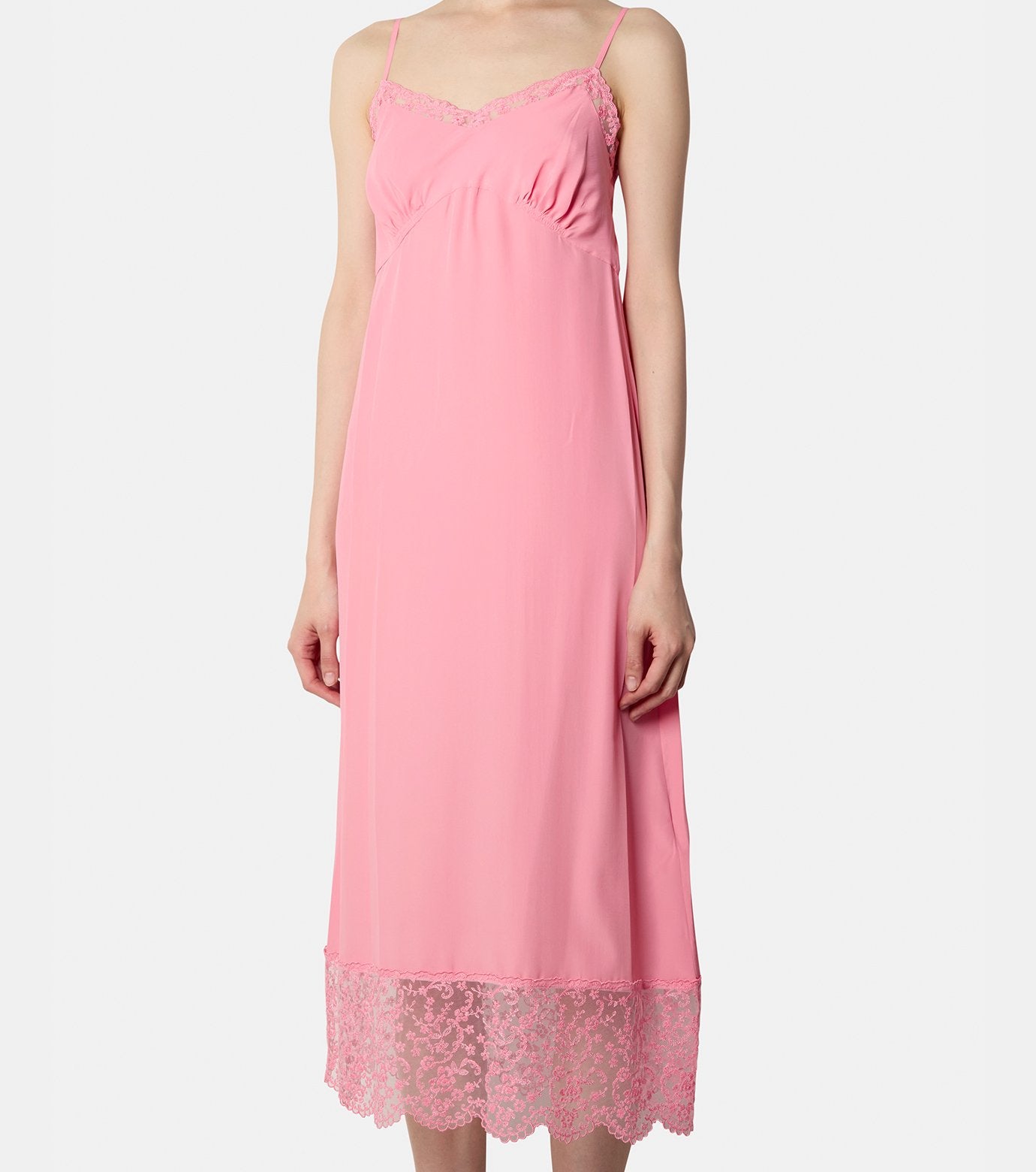 Slip Dress w/Deep Lace Trim