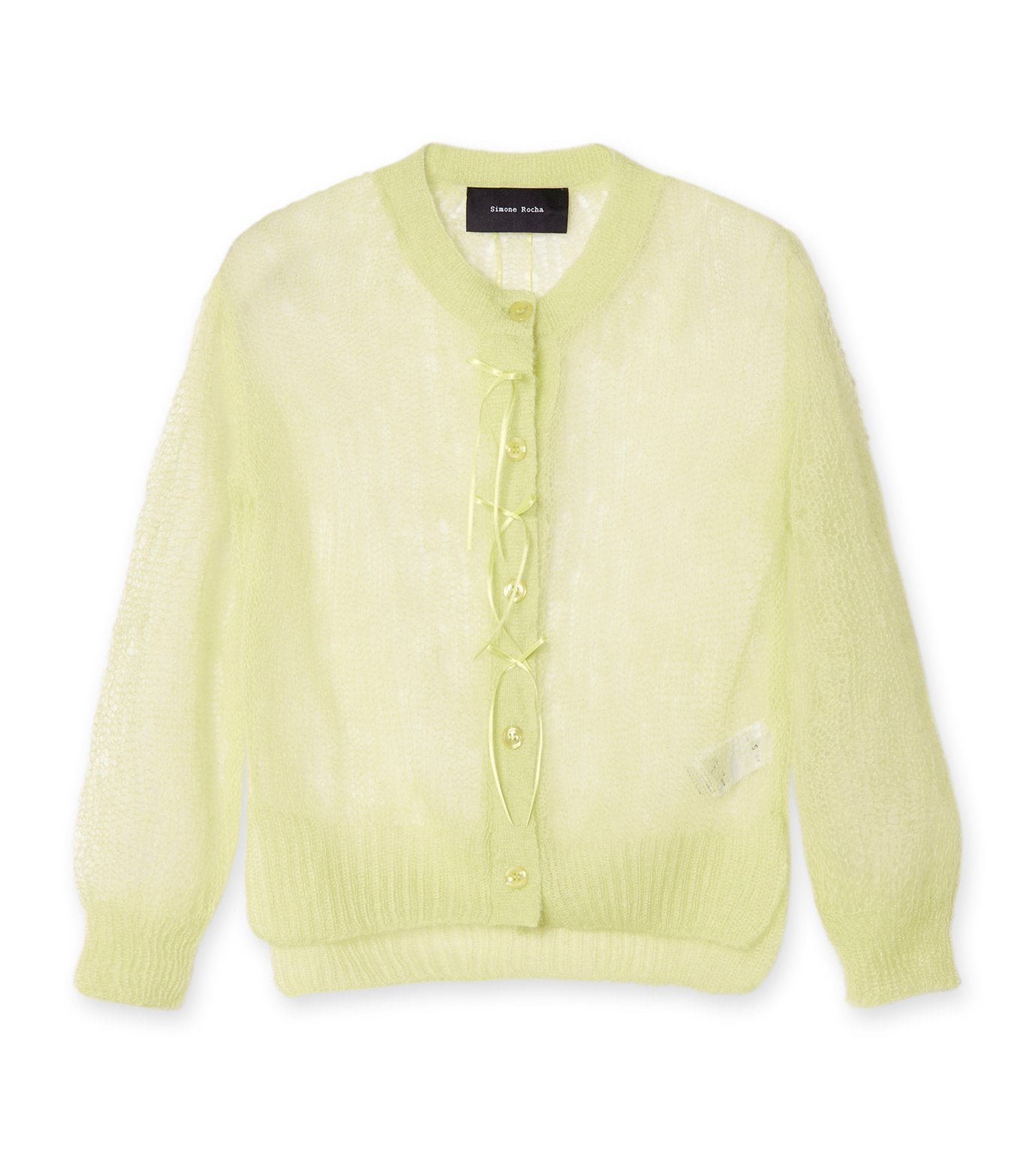 Cropped LS Cardigan w/Bow Ribbon
