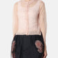 Cropped LS Cardigan w/Bow Ribbon