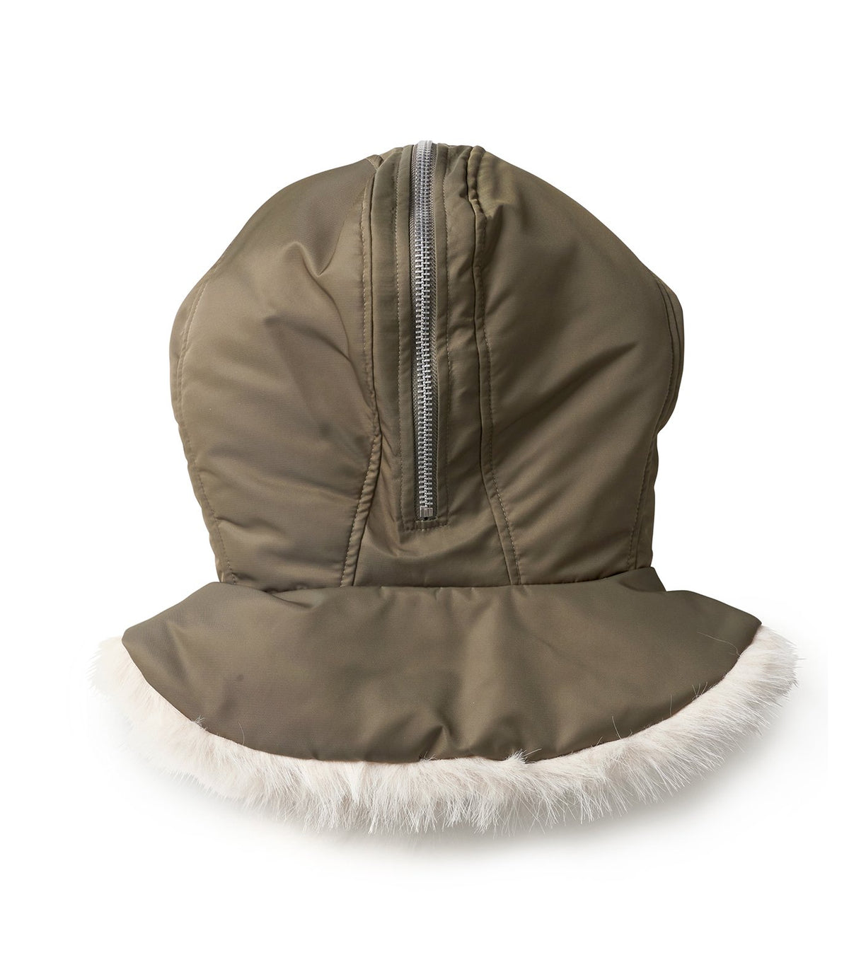 Split Faux Fur Zip Hood