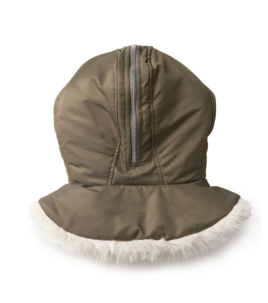 Split Faux Fur Zip Hood