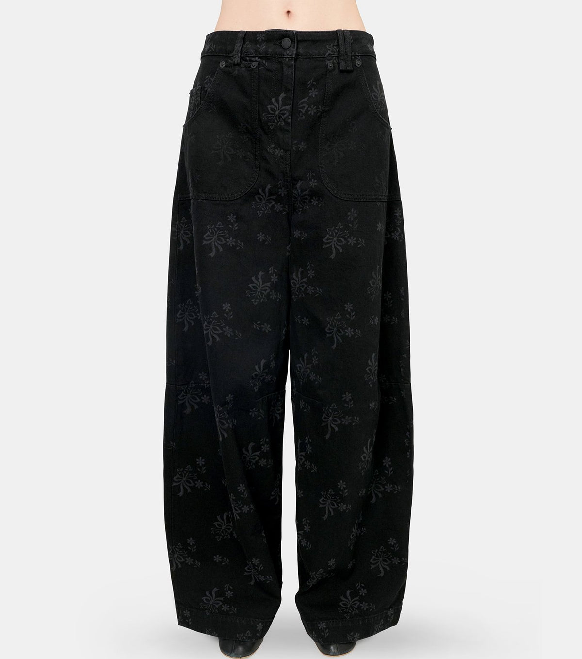 Wide Leg Utility Curve Jeans