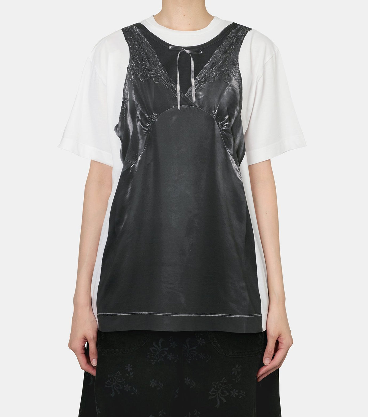 Patchwork Satin Trompe l'Oeil Print