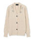 Cable Knit Slash Cardigan w/Emb