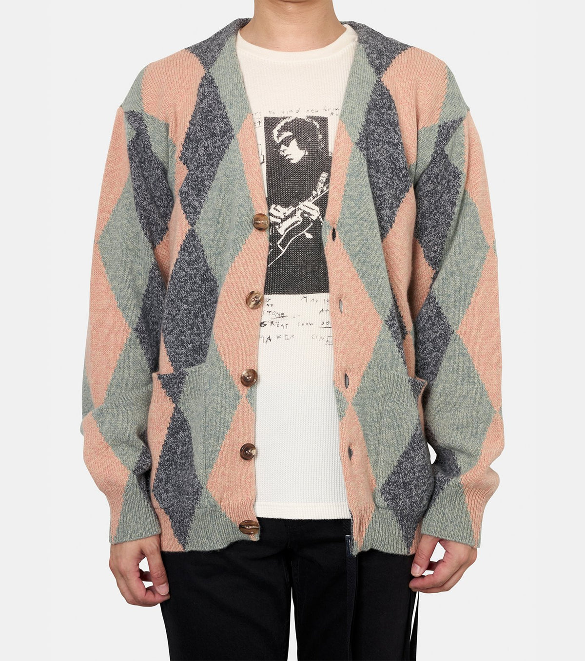WOOL MOULINE CARDIGAN