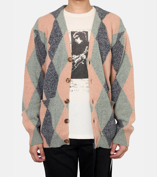 WOOL MOULINE CARDIGAN