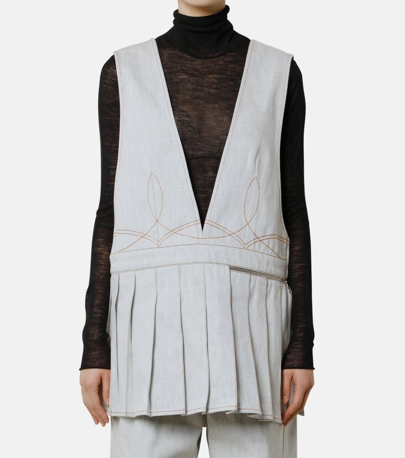 Snow Demin Pleated Vest