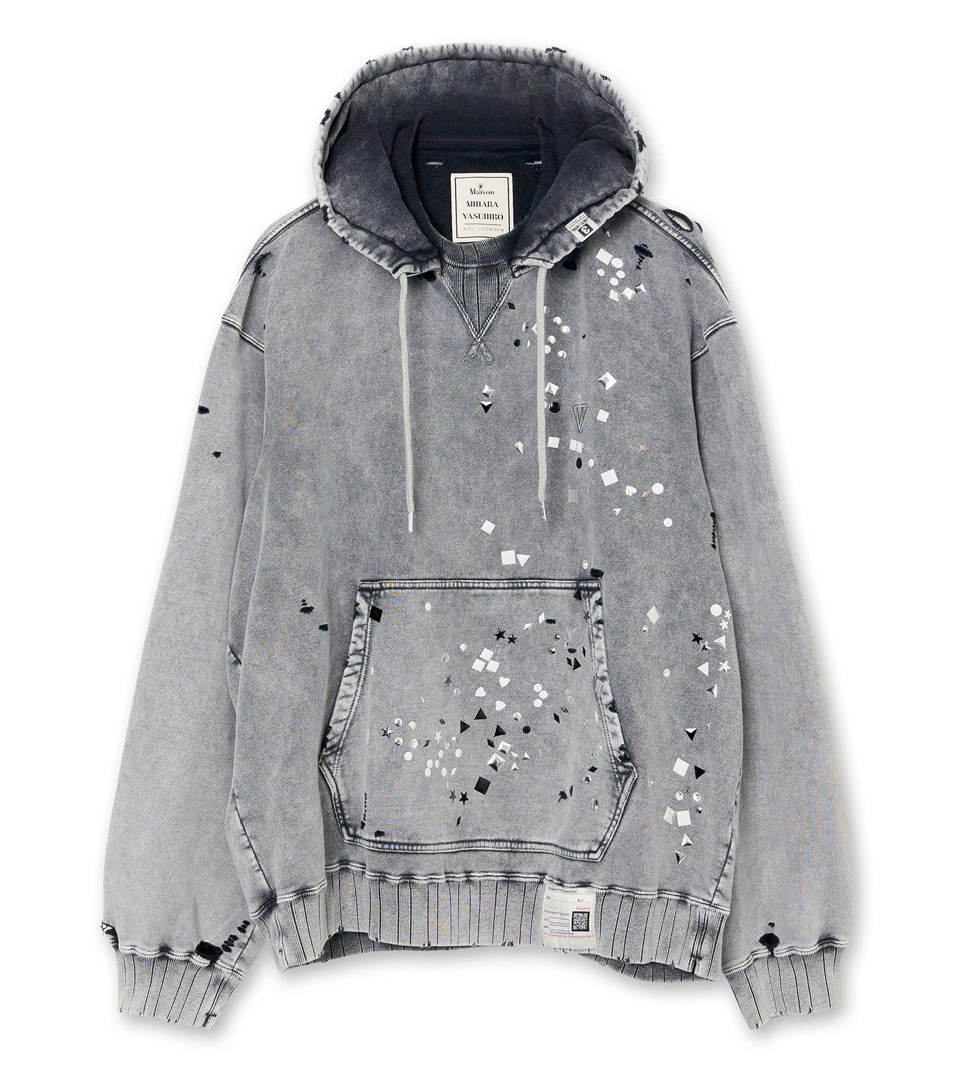 EMBELLISHED BLEACHED HOODIE