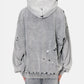 EMBELLISHED BLEACHED HOODIE