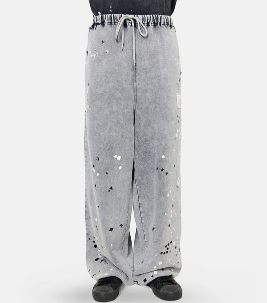 EMBELLISHED BLEACHED PANTS