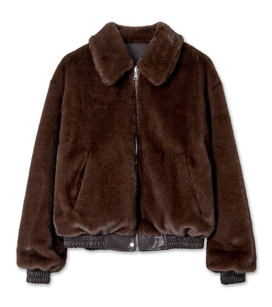 Reversible Fur-Cullar Jacket