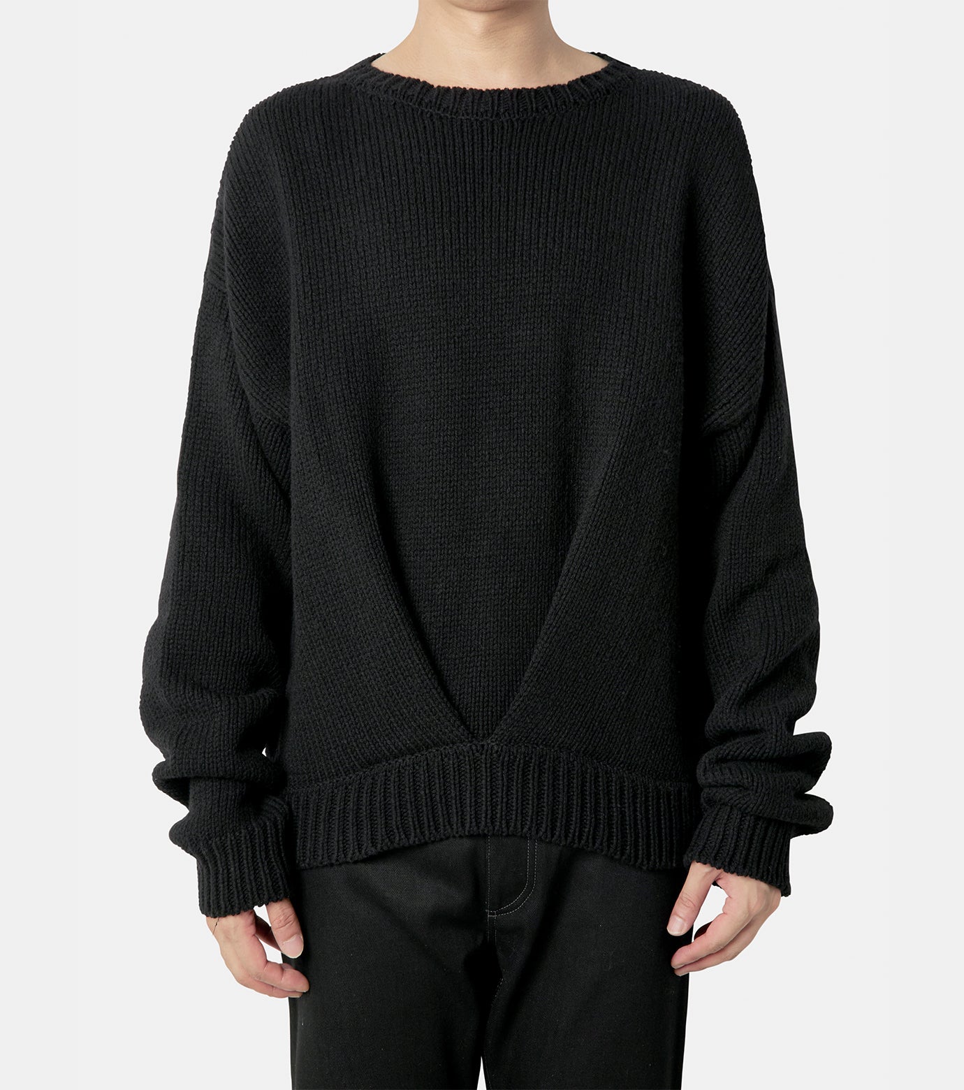 MEN BOX PLEAT SWEATER KNIT