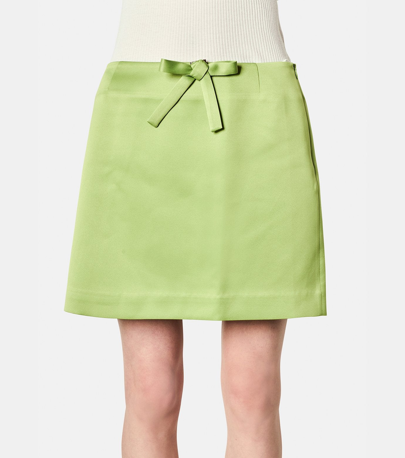 Ribbon Satin Mini Skirt